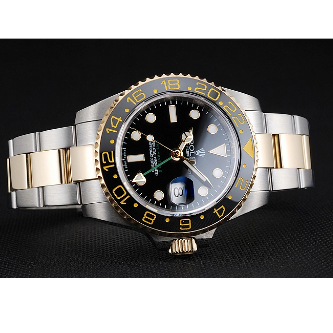 Aaa replica watch Rolex Swiss Black Dial Master Black Bezel 80295 GMT 0725